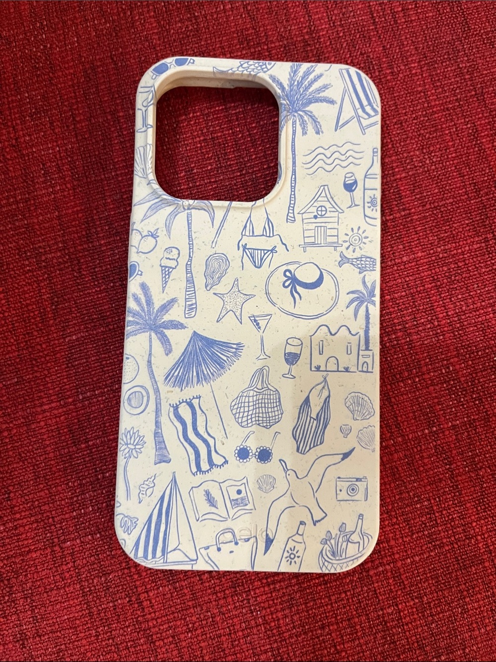 Brand new! Beach-Themed Blue & White Phone Case — Pela brand for iPhone 16 Pro